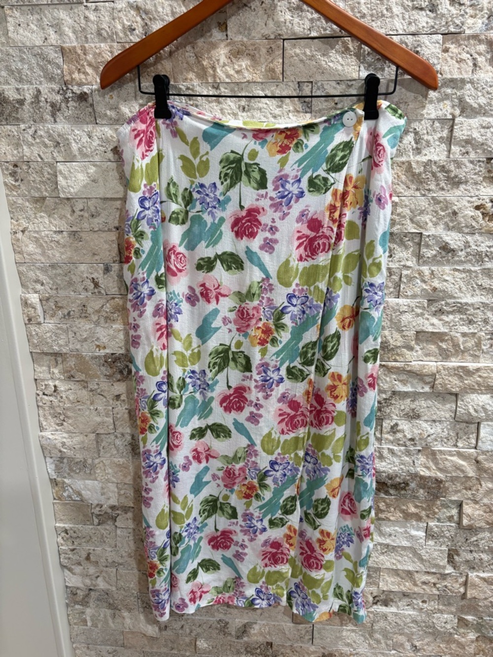 Floral Green Leaf Summer‎ skirt please check measurements